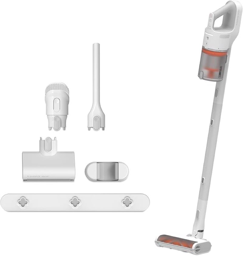 (Incomplete) Sharper Image® 2-In-1 Cordless Vacuum Cleaner, Stick & Handheld Combo, Powerful 350W Motor, 3 Speeds, Carpet & Hardwood, Upholstery Pet Hair Crevice Attachments, HEPA 13 Filter, LED Light, Lightweight