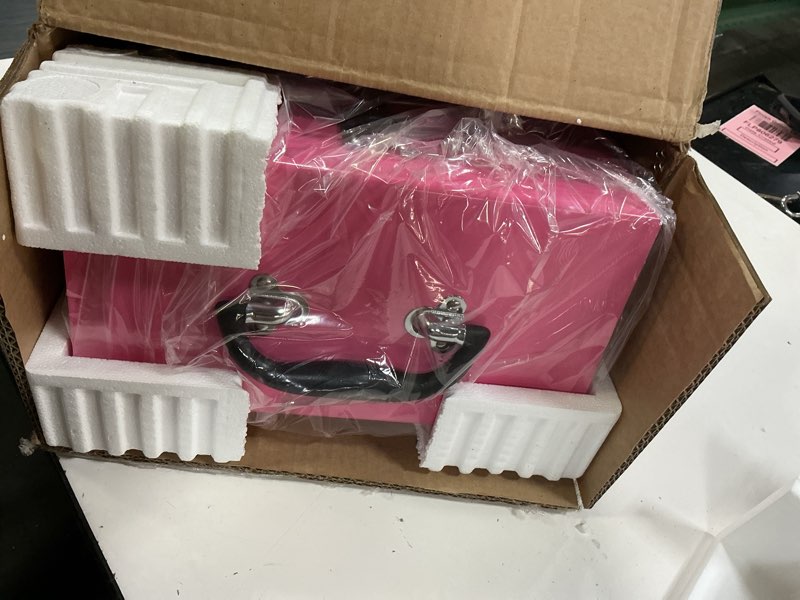 Condition photo showing New/Like New for p.i.t. 12 inch tool box,portable small steel toolbox with metal latch closure for household, warehouse,tools storage,pink pink 12 inch