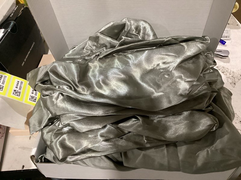 Condition photo showing Good Condition for lanest housing silk satin sheets, full size satin bed sheet set with deep pockets, cooling soft and hypoallergenic satin sheets full - light gray light grey full