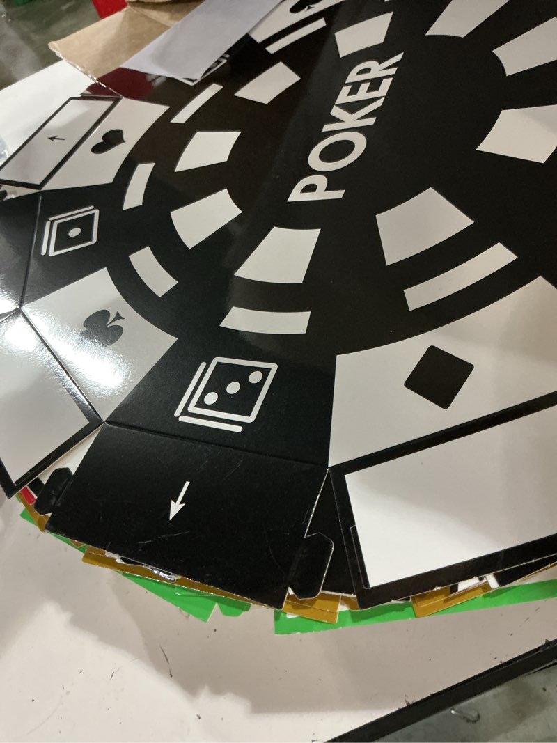 Condition photo showing As Is for giant casino decorations 15.7 inch large paper poker chips favor boxes jumbo oversized poker game theme centerpieces for tables casino birthday party decorations 6