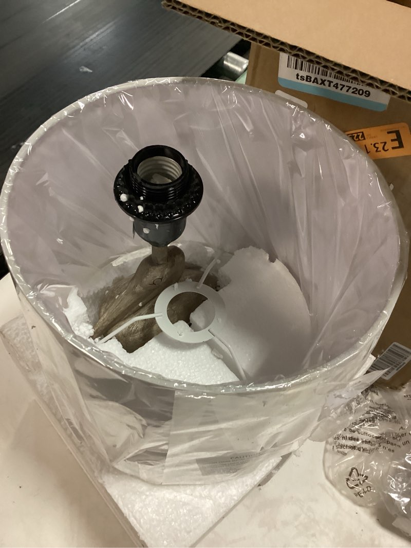 Condition photo showing Good Condition for Simple Designs LT1091-PEL Shoreside 17.25" Tall Coastal Sitting Pelican Beige Wash Polyresin Bedside Table Desk Lamp w White Fabric Drum Shade for Décor, Accent, Beach, Seaside, Living Room, Bedroom
