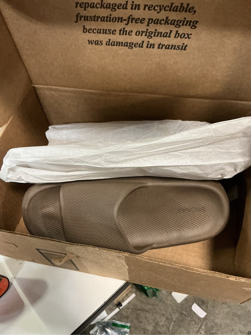 Condition photo showing Good Condition for bronax pillow slippers for women and men | house slides shower sandals | cushioned thick sole 9-10 women/7.5-8.5 men chocolate