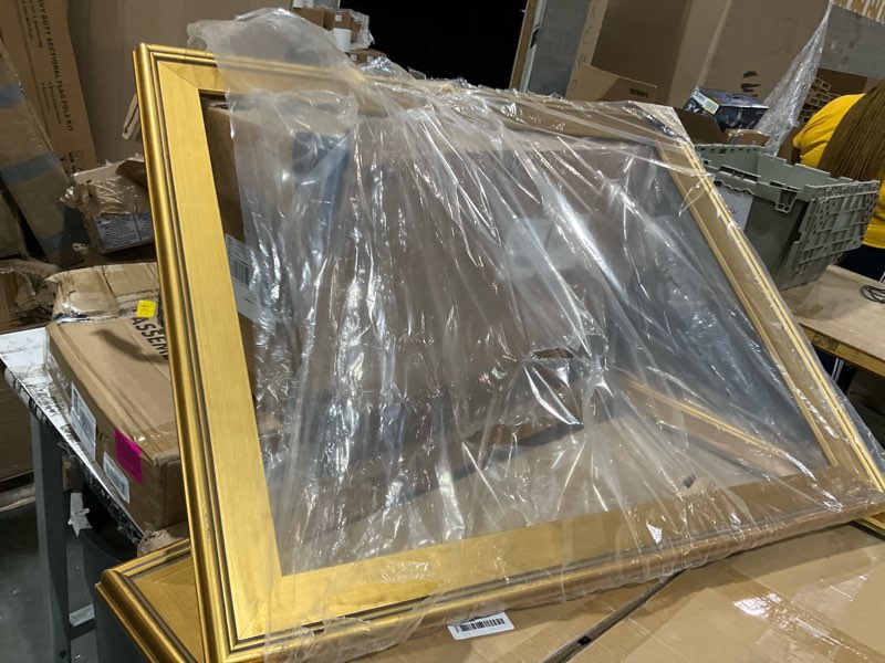 Condition photo showing As Is for creative mark plein air style frame, hand leafed gold, 24x30-2.75" wide moulding with 1/2" rabbet depth, open back w/o glazing, museum quality, for art panels, stretched canvas, pictures & more gold 24x30"
