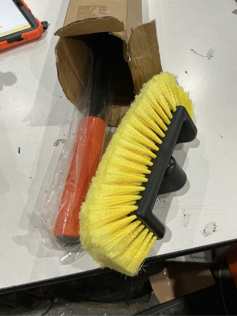 Condition photo showing As Is for 12ft car wash brush with extension pole - telescoping long handle cleaning tool with non-scratch soft bristles - heavy duty aluminum pole for rv, truck, boat, solar panels & high windows