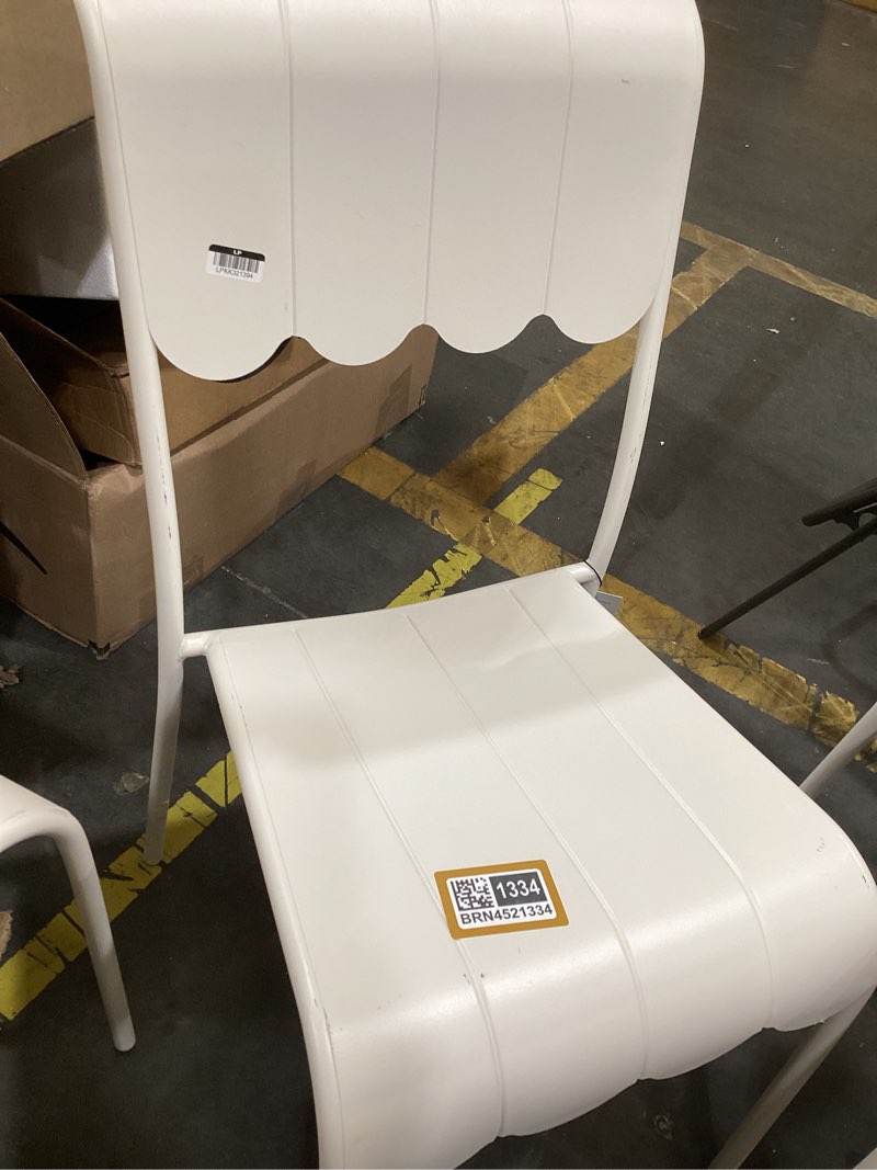 Condition photo showing Good Condition for scallop slat outdoor armless patio dining stacking chair cream - room essentials™