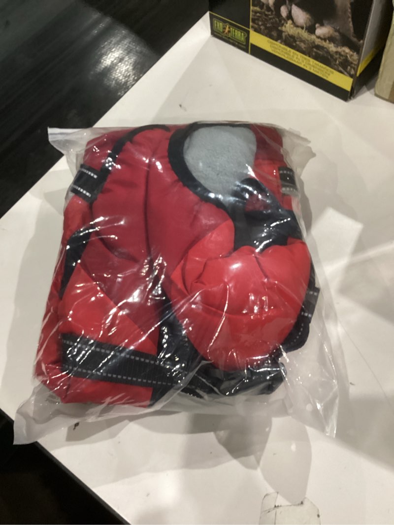 Condition photo showing New/Like New for SUNFURA Dog Winter Coat, Warm Dog Coat with Harness for Medium Dogs Boys Girls, Reflective Fleece Lined Pet Winter Jacket Snowsuit for Pug, Jack Russel, Schnauzer, Red M Medium Red