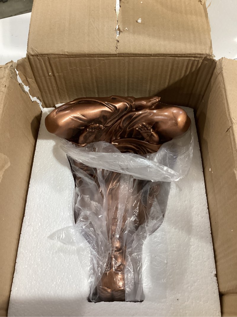 fljzczm meditation buddha candle holder statue - 6.5 inch resin sitting buddha tea light holder figu