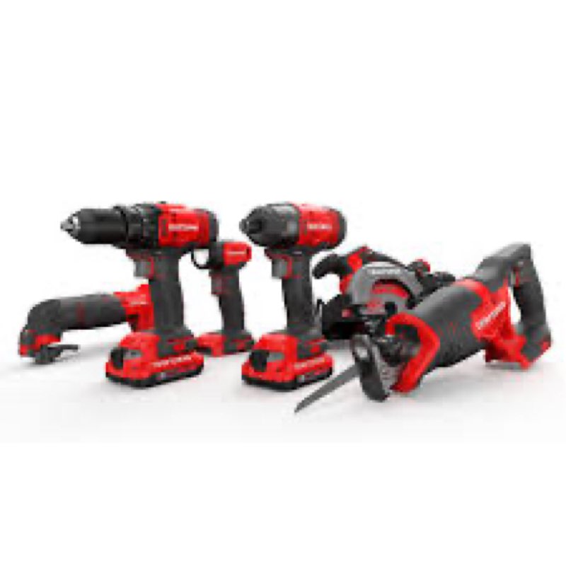 craftsman 20v 6-tool combo kit with 2 batteries cmck601d2