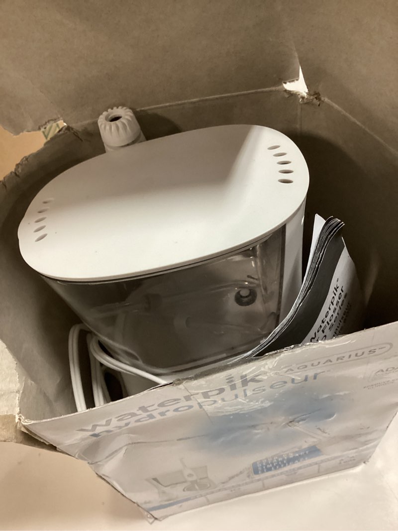 Condition photo showing As Is for Waterpik Aquarius Water Flosser For Teeth Cleaning, Gums, Braces, Dental Care, Electric Power With 10 Settings, 7 Tips For Multiple Users And Needs, ADA Accepted, White WP-660, Packaging May Vary