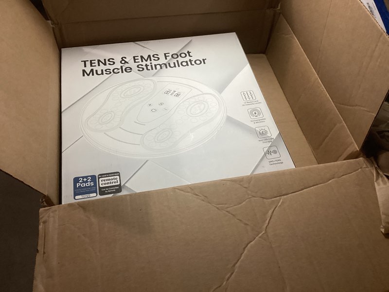 Condition photo showing As Is for rechargeable foot massager for neuropathy with 660-850 red light therapy – ems &tens foot stimulator for neuropathy, electrical nerve stimulator, relieve and improve pain and plantar fasciitis wood