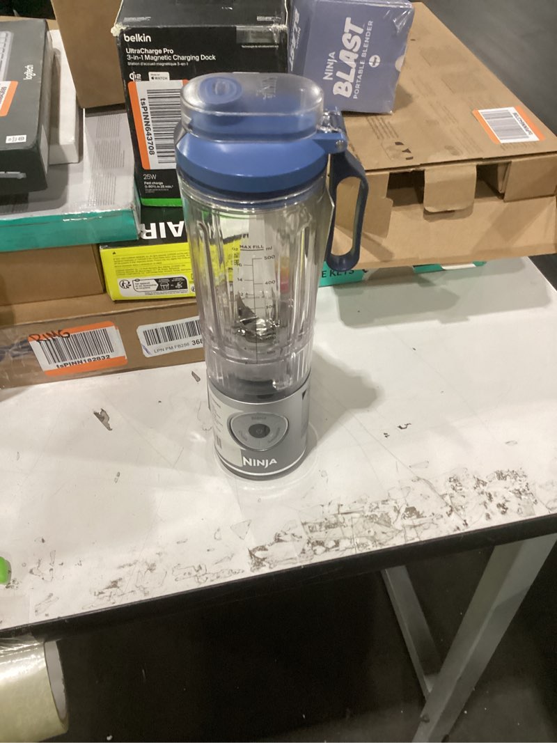 Condition photo showing Good Condition for Ninja Blast Max, Portable Blender + Twist & Go, Personal Smoothie, Blend, Ice Crush, 3 Programs, Cordless, 22 oz removable Vessel, Dishwasher Safe, Leakproof, Silver, BC251SL
