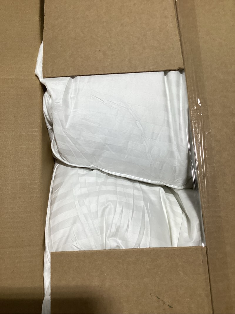Condition photo showing As Is for COZSINOOR Goose Feather Pillows Queen Size Set of 2 - Hotel Down Bed Pillow for Sleeping, Soft 600 TC Cotton Cover, Fluffy Support Surround Fill Down Alternative for Back, Stomach, Side Sleepers