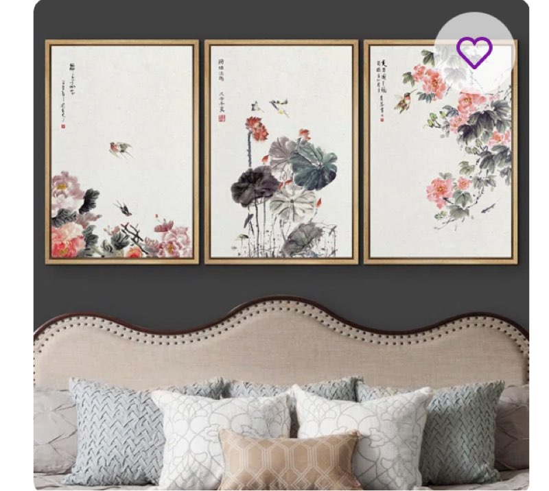 Chinese Ink Painting Of Flowers And Birds Modern Wall Decor