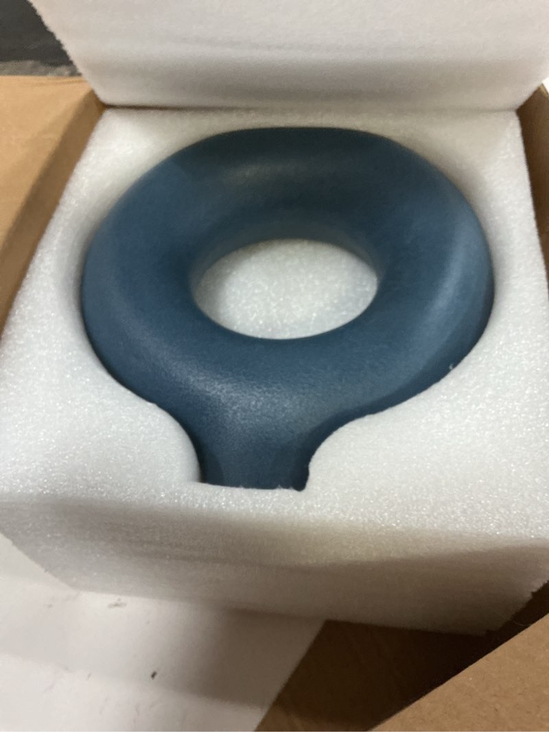 Condition photo showing New/Like New for navy blue ceramics vase for home decor,minimalist nordic hollow donut vase set of 2,modern navy blue decor for kitchen table centerpiece,living room,fire place,bookshelf,office,entryway,console