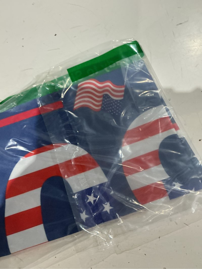 Condition photo showing Good Condition for 2pcs 250th anniversary usa flag, 1.5x3 ft 1776-2026 fan flags, 250 years anniversary flag bunting for wall, front door, porch, fence, outdoor decorations with brass grommets (style a)