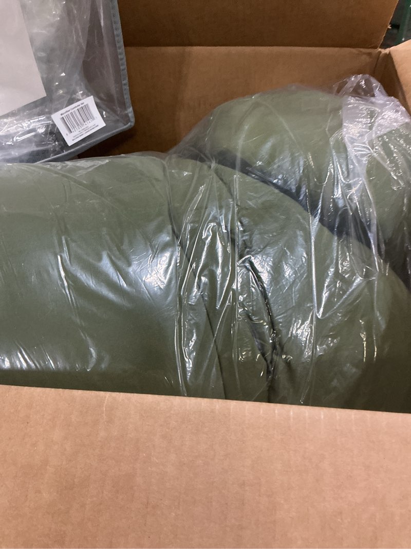 Condition photo showing As Is for bare home comforter set - oversized king size - ultra-soft - goose down alternative - premium 1800 series - all season warmth (oversized king, cypress) oversized king 23 - cypress green