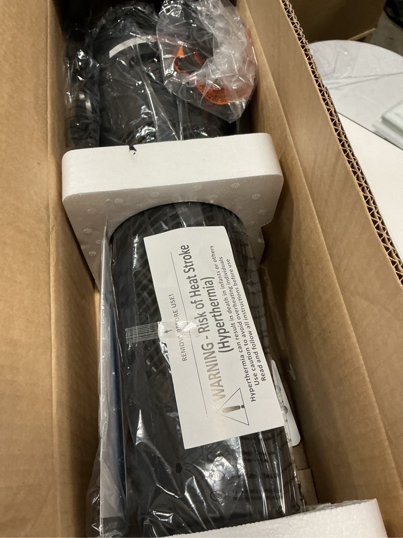 Condition photo showing Good Condition for Tower space heater with fireplace - Electric Space Heater Large Room with 3D Flame, Portable Tower Space Heaters for Office, Bedroom, 2 Modes, Thermostat, Tip-over Protection, Oscillation Black