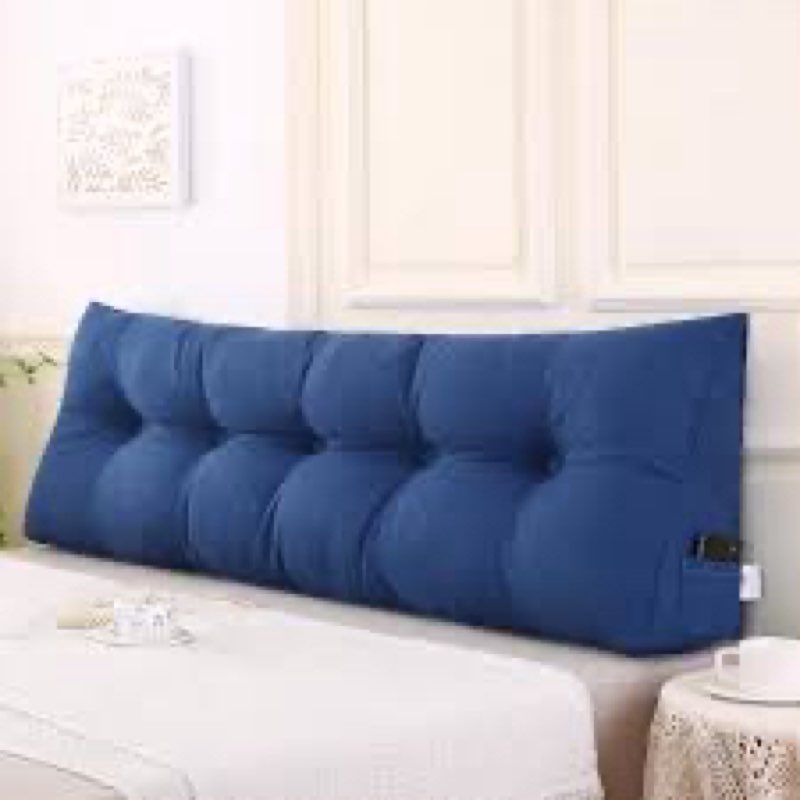 SAMTY Triangular Wedge Pillow headboard Full Size for Couch Large headboard Pillow with Removable Co