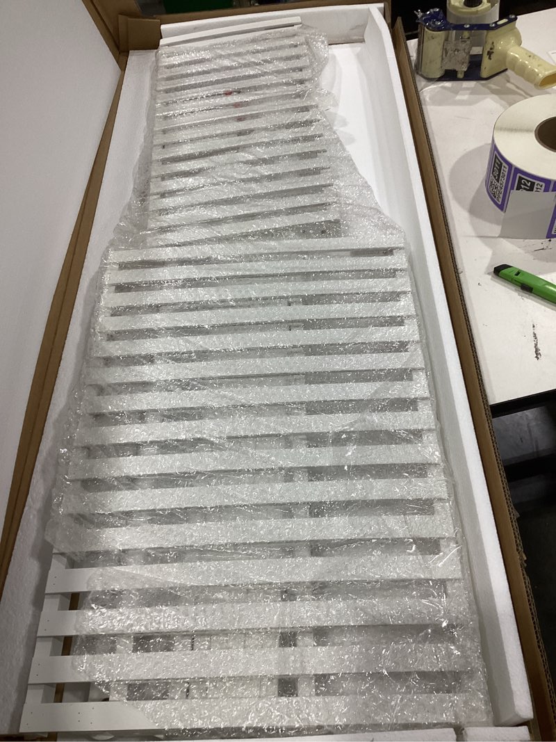 Condition photo showing As Is for Bamboo Bookshelf 3-Tier Ladder Shelf, 39.4” Freestanding Open Bookcase Book Shelf Bathroom Storage Shelf Unit Plant Stand for Small Space, Living Room, Bedroom, Home Office, White 3-tier White