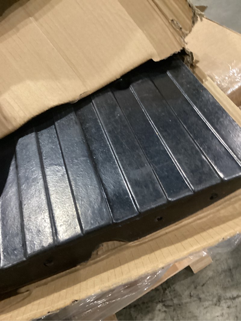Condition photo showing Good Condition for car driveway curb ramp - heavy duty rubber threshold ramp - also for loading dock, garage, sidewalk, truck, scooter, bike, motorcycle, wheelchair mobility & other vehicle - pyle pcrbdr24 1-pack