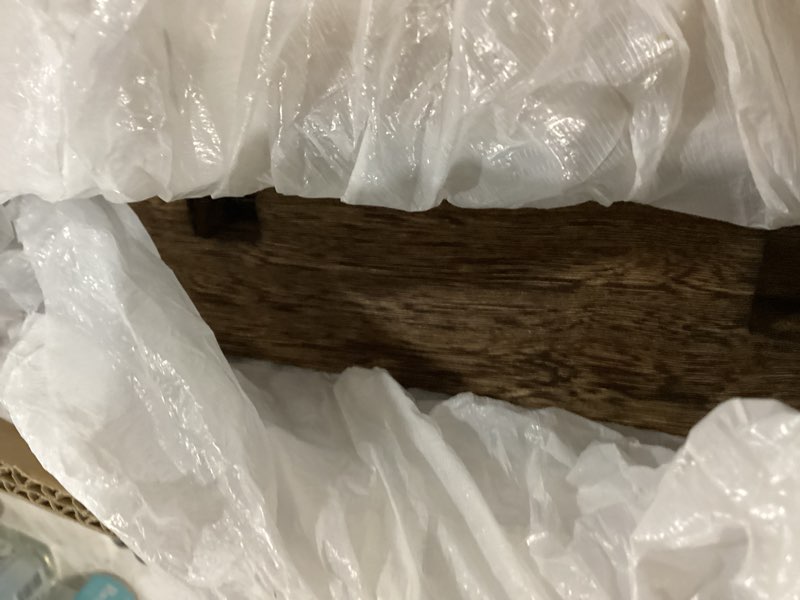 Condition photo showing Good Condition for Solid Wood Chinese Tea Cup Holder, Wall Mounted Teapot Display Stand, Wall Decoration Teaware Shelf Storage Rack for Living Room Kitchen Office Commercial (Dark Walnut Color, 39x39'') 39x39'' Dark Walnut Color