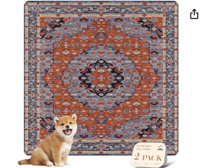 nunubaby 4pack washable pee pads for dogs, stylish, non-slip and leak-proof pee pads. reusable potty