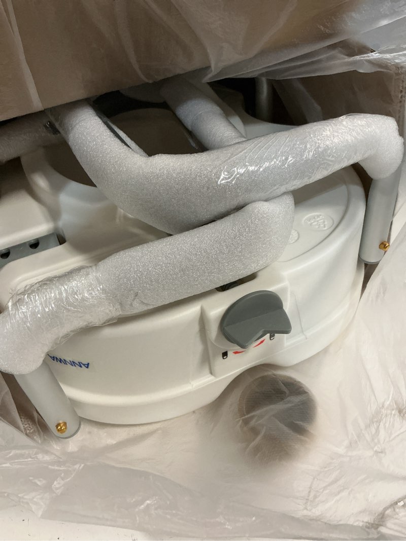 Condition photo showing Good Condition for raised toilet seat with removable padded arms adjustable width 5" toilet seat riser supports 300lbs for seniors, pregnant, handicap(n1fyt13-az) round