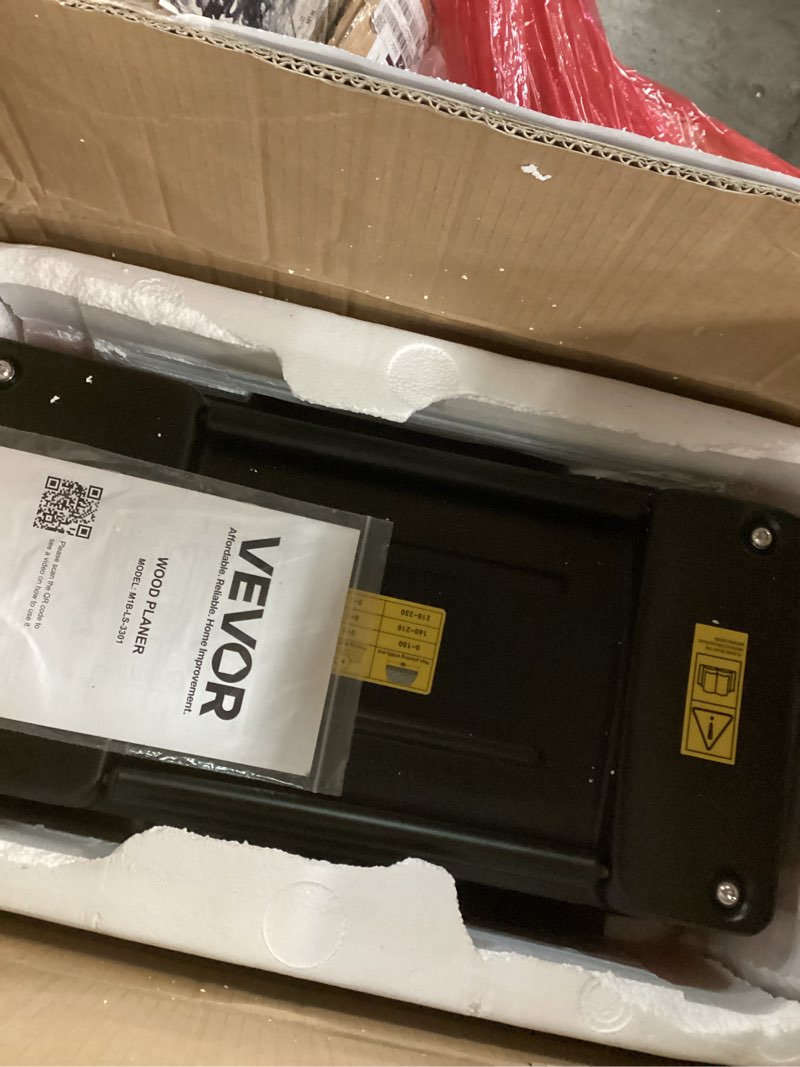 Condition photo showing As Is for VEVOR 13-Inch Thickness Planer, Three-Blade Power Benchtop Planer, with 2000W 23500 RPM Powerful Motor, Dual Rollers, Over Protection, for Hard Soft Wood Material