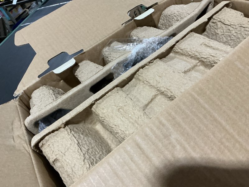 Condition photo showing As Is for allen + roth bowen 13-in brushed gold indoor 2 -light semi-flush mount light with seeded glass