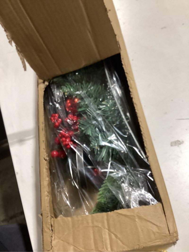 Condition photo showing Good Condition for Yungyan Christmas Tabletop Centerpiece 30 Inch, Includes 5 Candle Holders Without Candle, Norfolk Branch, Red Berries, Red Balls and Base, Christmas Artificial Dinner Table Decorations Red Ball Style