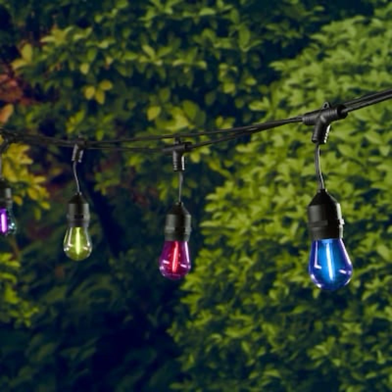 harbor breeze 24-ft plug-in black indoor/outdoor string light with 12 color changing -light led