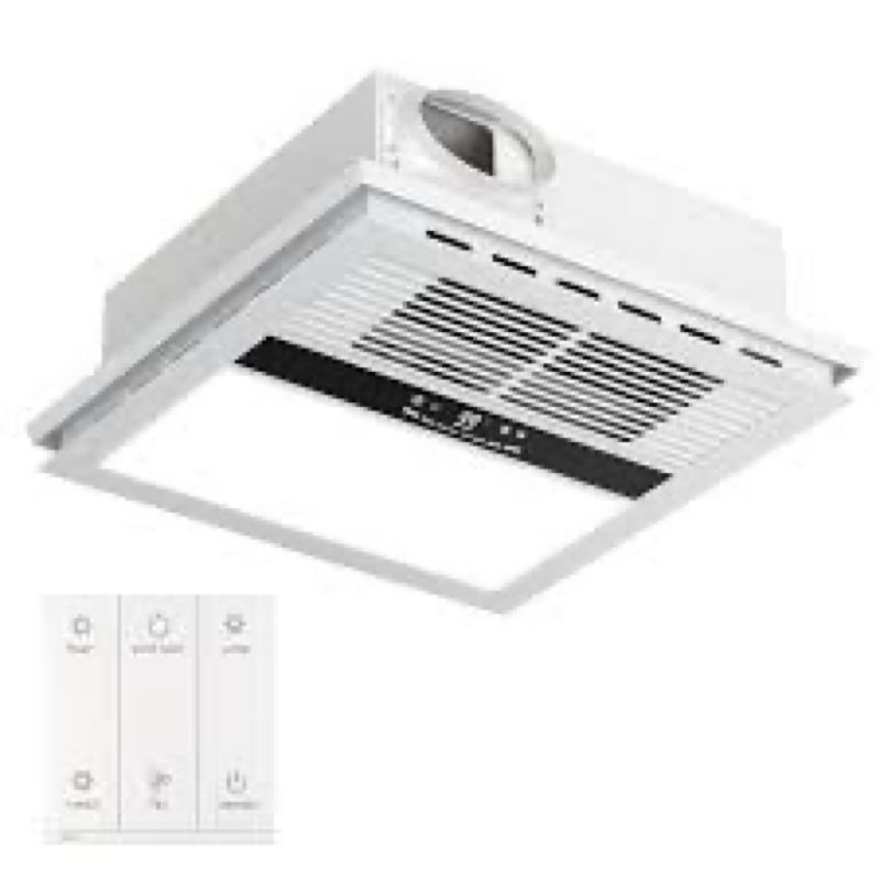 orabriz 4-in-1 bathroom exhaust fan with dual-mode heater and led light, 110 cfm quiet ceiling vent 