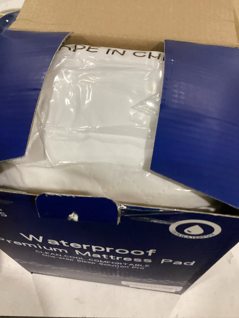 Condition photo showing Good Condition for padded queen mattress protector, breathable waterproof mattress pad cover fitted deep pocket 8"-21", soft noiseless mattress cover washable cooling for home hotel bedroom, white queen: 60"x80"x18" diamond - white