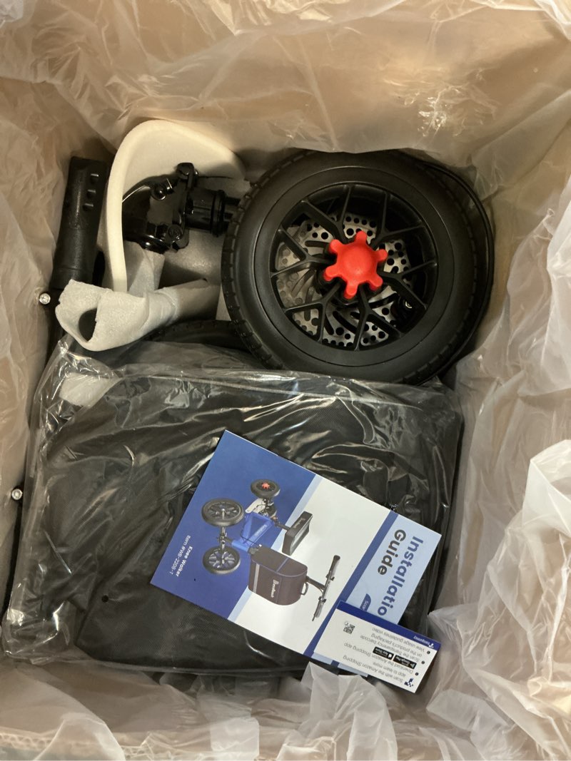 Condition photo showing Good Condition for deluxe medical scooter double handbrake, all terrain steerable knee scooter crutch alternative, for adults injured ankle & foot recovery in blacks