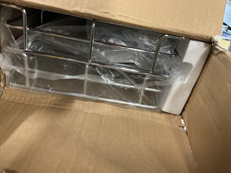 Condition photo showing New/Like New for DINDON 2 Tier Pull Out Cabinet Organizer (11"W X 21"D), Double Tier Wire Basket Slide Out Shelf Storage for Kitchen Base Cabinet Organization ?for Kitchen, Pantry, Bathroom, Chrome Chrome 11'' W X 21'' D