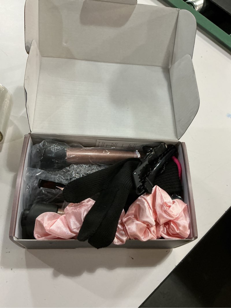Condition photo showing New/Like New for 5 in 1 curling iron with thermal brush and 4 interchangeable ceramic barrels(1/2 to 1 1/2 inch), curling wand set with flat iron, fast heating, dual voltage hair curler, gifts for women rose gold curling iron set