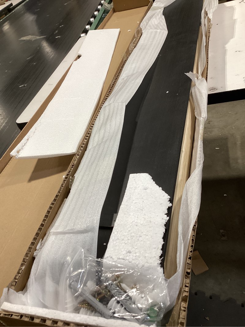 Condition photo showing Good Condition for 60 Inch Fireplace Mantel Shelf with Corbels, Rustic Floating Shelf for Wall, Wooden Fireplace Mantle for TV Mounting & Living Room, Black 60" Black