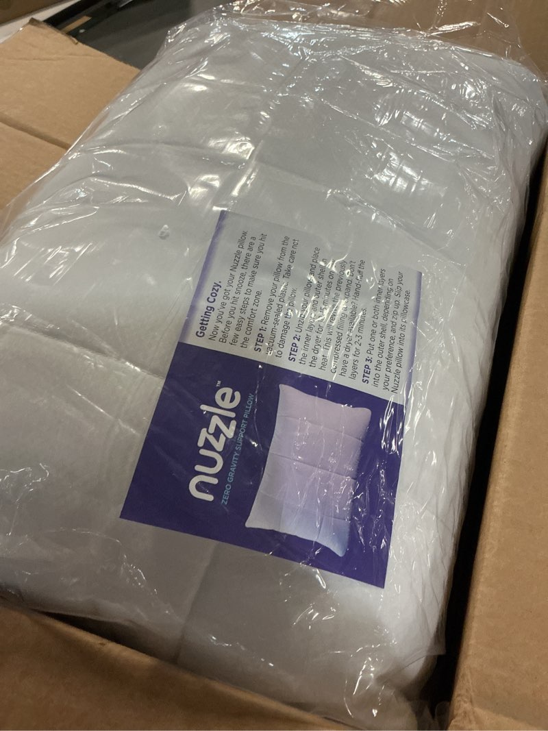 Condition photo showing New/Like New for Nuzzle Cooling Adjustable Pillow for Side Sleepers, Luxury Standard Size Set of 2 Bed Pillow Hotel Collection - Best Adjust Height Soft Firm Pillow for Back, Stomach or Side Sleepers - Home Gifts Standard SIze (Set of 2) White