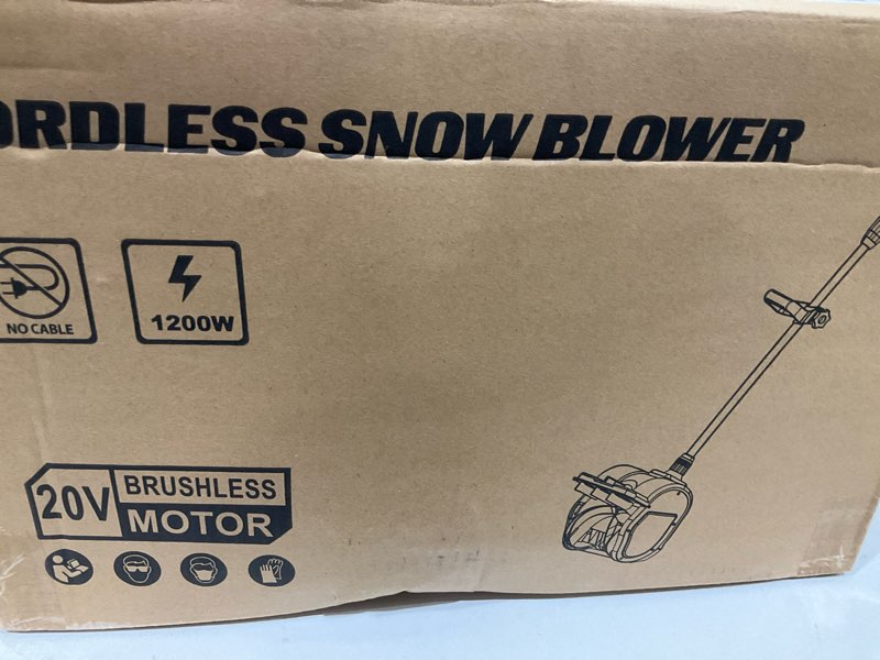 Condition photo showing As Is for Cordless Snow Shovel