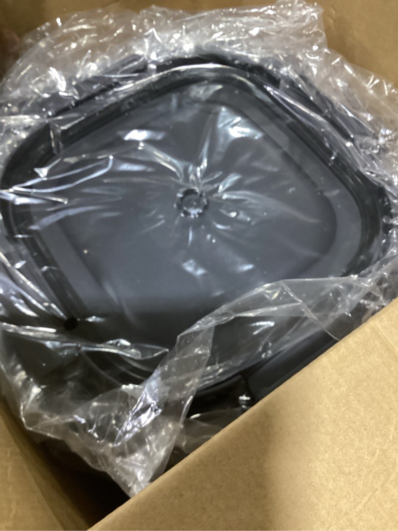 Condition photo showing As Is for ninja crispi 4-in-1 glass air fryer | 450°f | non-toxic | 4qt & 6-cup glass containers w/lids | microwave, freezer, dishwasher safe | max crisp, air fry, bake, recrisp | periwinkle | fn101pl