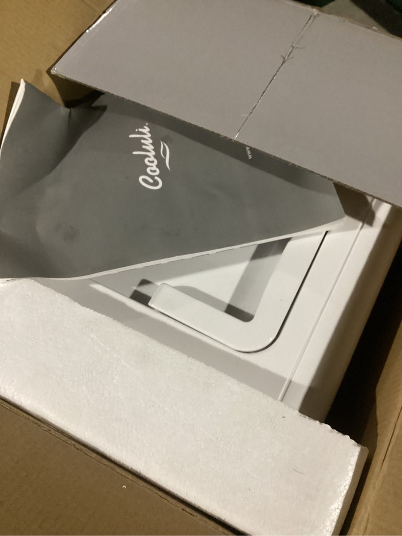 Condition photo showing Good Condition for Cooluli 10L Mini Fridge for Bedroom - Car, Office Desk & College Dorm Room - 12v Portable Cooler & Warmer for Food, Drinks, Skincare, Beauty & Makeup - AC/DC Small Refrigerator with Glass Front, Blue 10 Liter Blue
