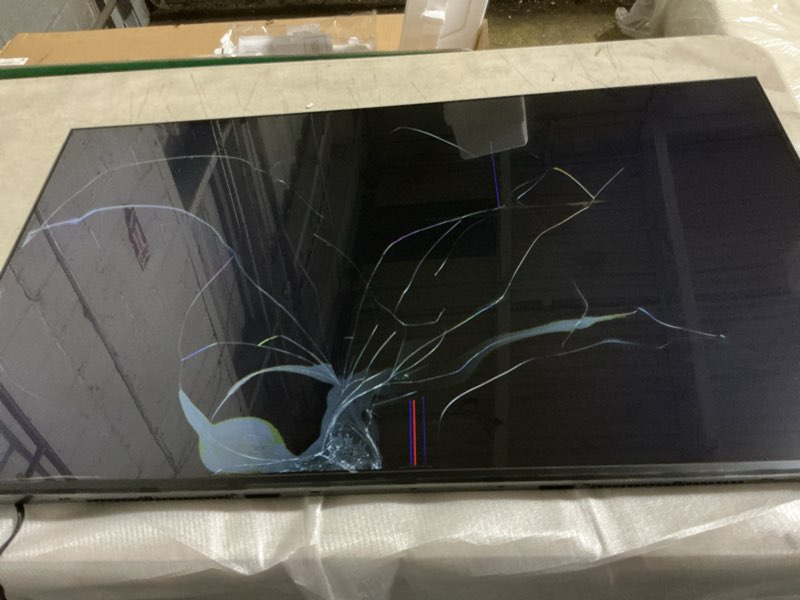 Condition photo showing As Is for screen damaged samsung 43” smart monitor m7 (m70f) 4k uhd display, samsung vision ai, smart tv apps, gaming hub, usb-c, hdmi and usb-a, black, ls43fm702unxza, 2025 black 43-inch monitor only