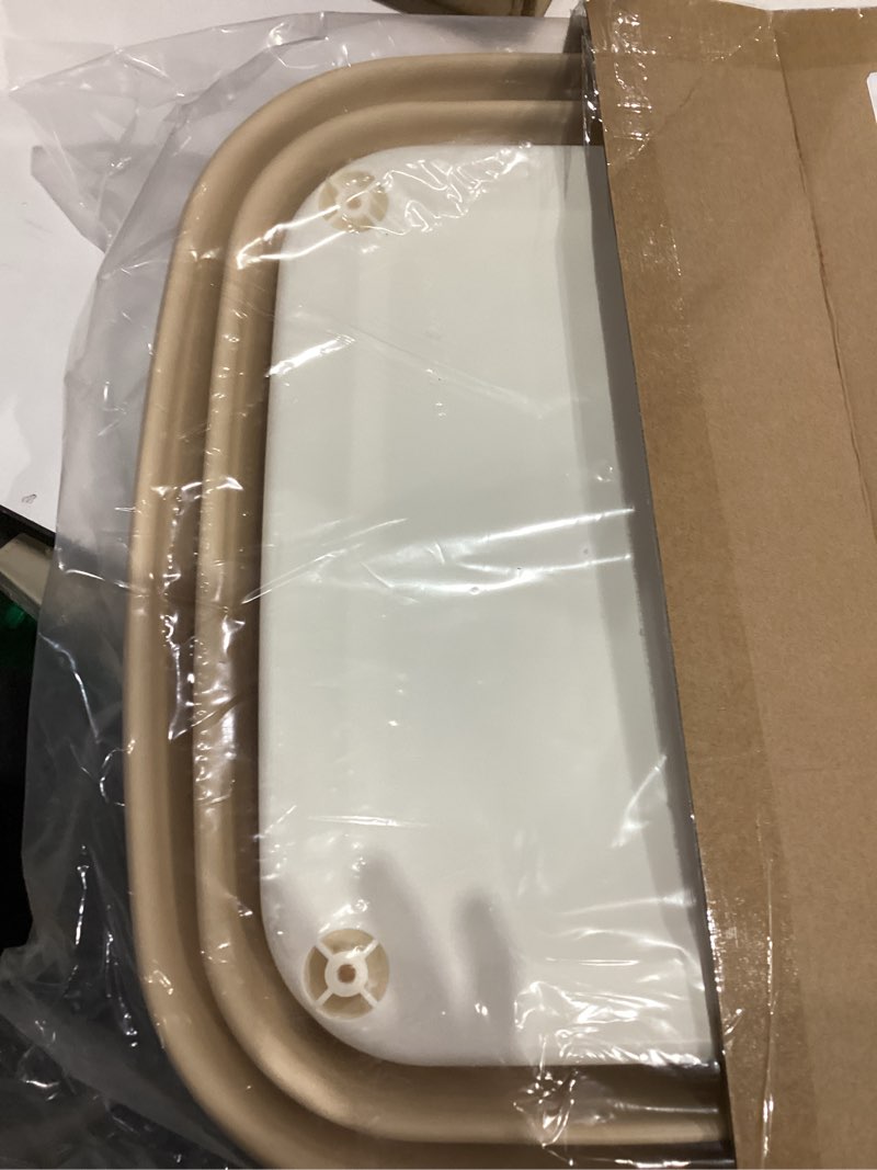 Condition photo showing Good Condition for 45-50lbs Dog Food Storage Container, Large Capacity Collapsible Airtight Pet Food Storage Containers with Rolling Wheels, Transparent Lid, Scoop and Date Track, Khaki