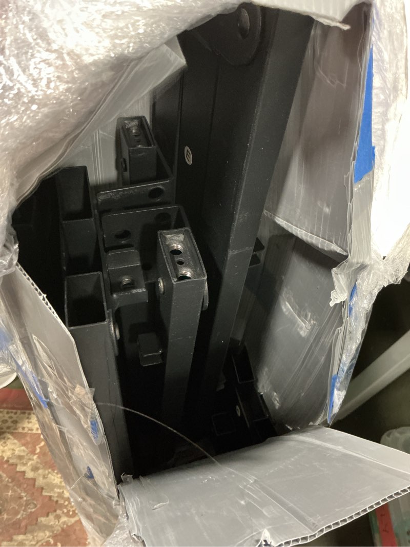 Condition photo showing As Is for Metal Bed Frame,Full Size Bed Frame with Storage Space,Heavy Duty Sturdy Mattress Foundation,Easy Assembly,No Box Spring Needed, Black,18 Inch,Full Full 18 Inch