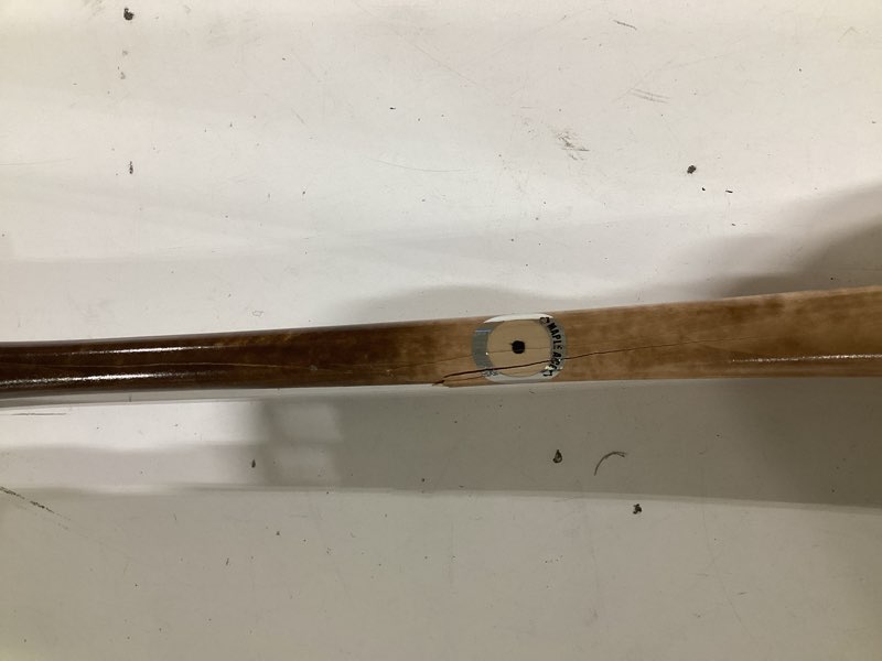 Condition photo showing As Is for Rawlings | Big Stick Elite Wood Baseball Bat | Maple/Birch/Composite Options Natural / Flame Treat | 243RMF | Maple 33\"(incomplete) (slightly cracked) 