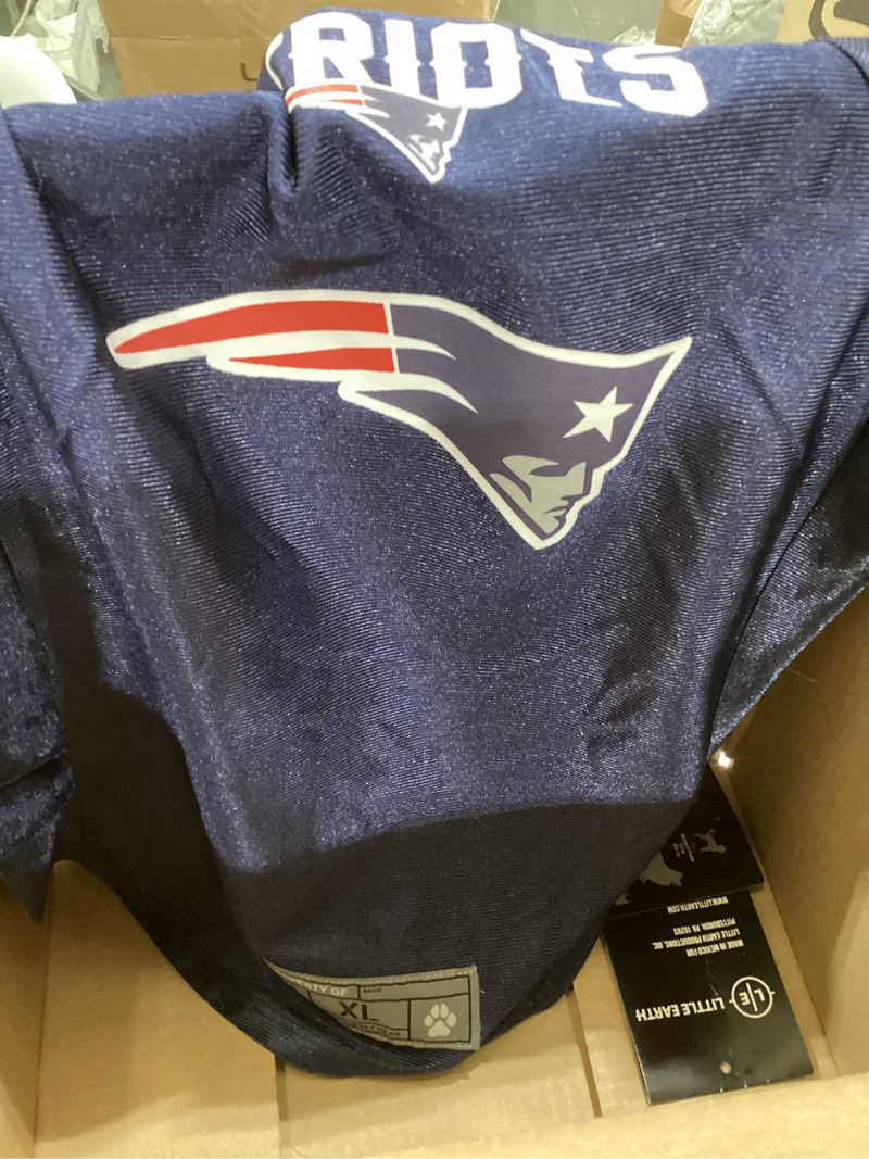 Condition photo showing As Is for Littlearth NFL Stretch Pet Jersey- Officially Licensed Teams, Available Size XS to XL New England Patriots X-Large