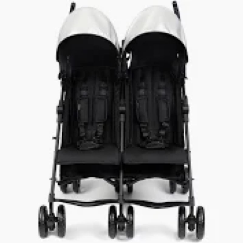 Summer Infant 3Dlite Folding Lightweight Side by Side Double Stroller with 5-Point Safety Harness fo