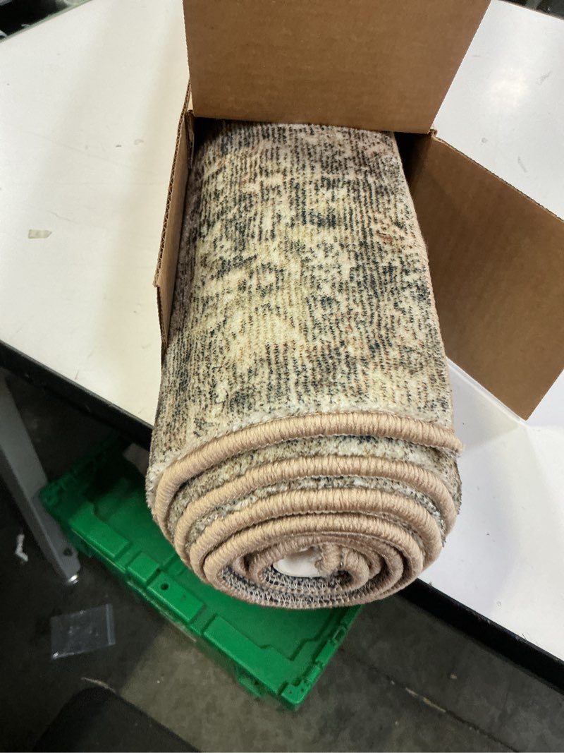 Condition photo showing Good Condition for loloi amber lewis morgan collection mog-01 sunset/ink 2'-0" x 5'-0" 38" thick accent rug feat. cloudpile, neutral, room décor, vintage inspired, livingroom, bedroom, dining area sunset / ink 2' x 5' (rectangular)