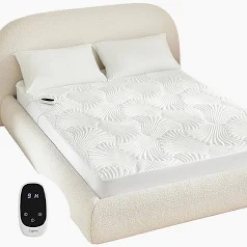 Caperia Heated Mattress Pad Twin, Electric Mattress Pad Bed Warmer with 9 Heat Settings, Memory Func