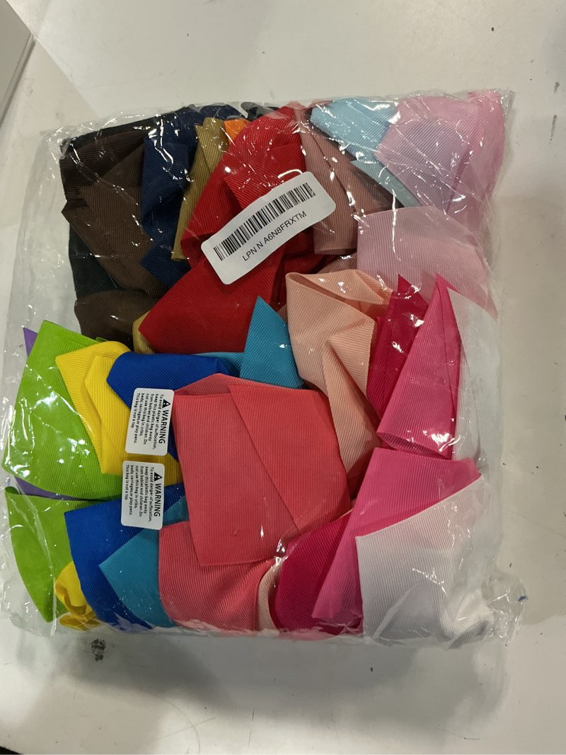 Condition photo showing New/Like New for DEEKA 20 PCS Multi-colored 8" Hand-made Boutique Bow Clips Grosgrain Ribbon Alligator Clips for Girls